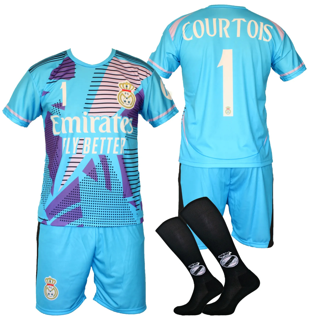 Strój piłkarski dla dzieci COURTOIS Madryt - komplet sportowy + gratis