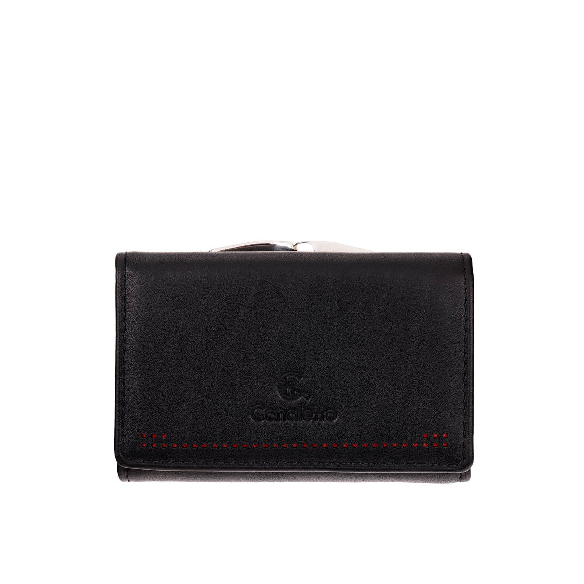 Czarny damski portfel Canaletto z perforacją laserową – elegancja i funkcjonalność PD1223P51
