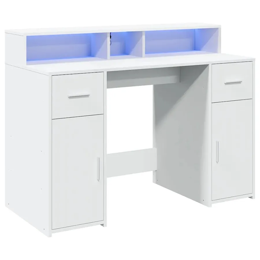 Biurko podświetlane 120 cm biały Chefer