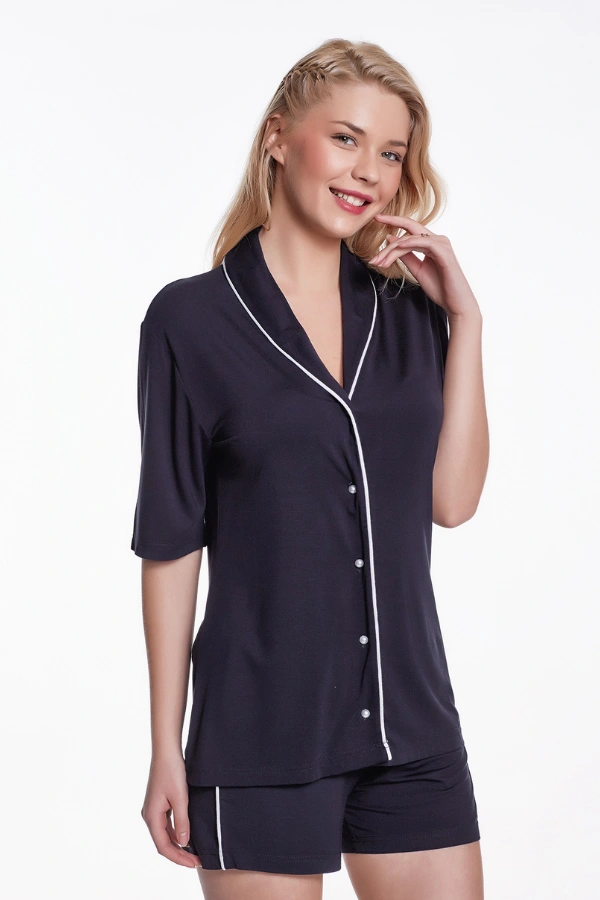 Damska bambusowa piżama ELEONOR XL Czarny