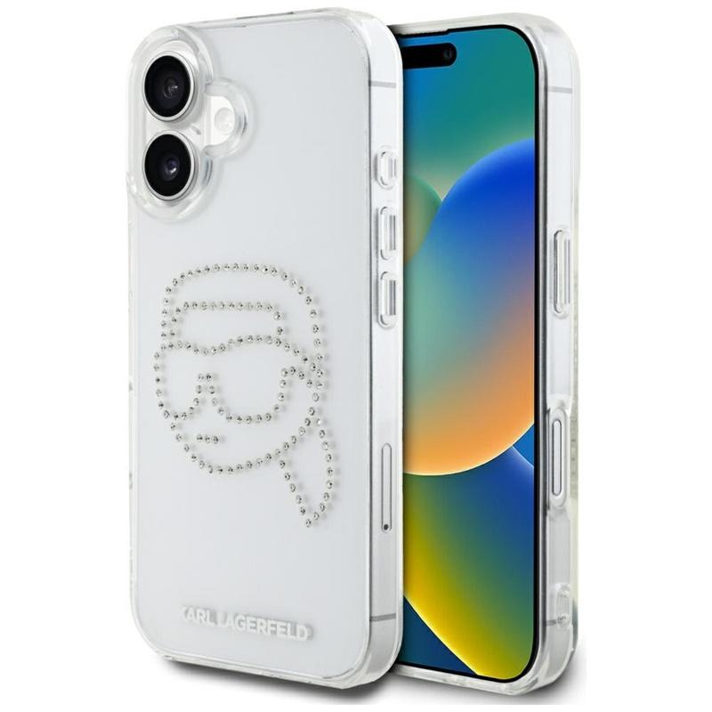 Karl Lagerfeld IML Rhinestones Karl Head - Etui do iPhone 16 (przezroczysty)
