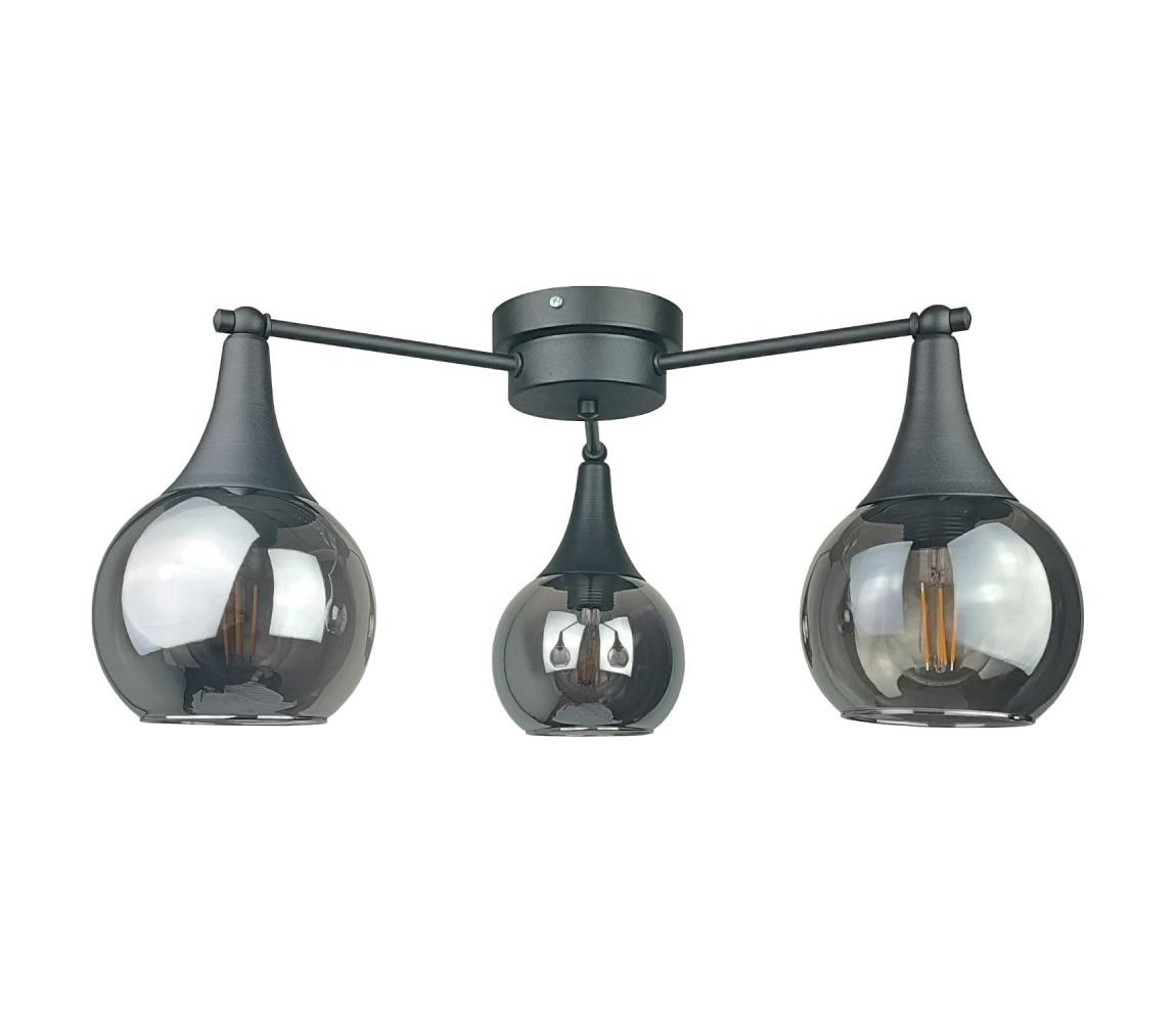 Żyrandol natynkowy STAR 3xE27/60W/230V czarny/dymny czarny