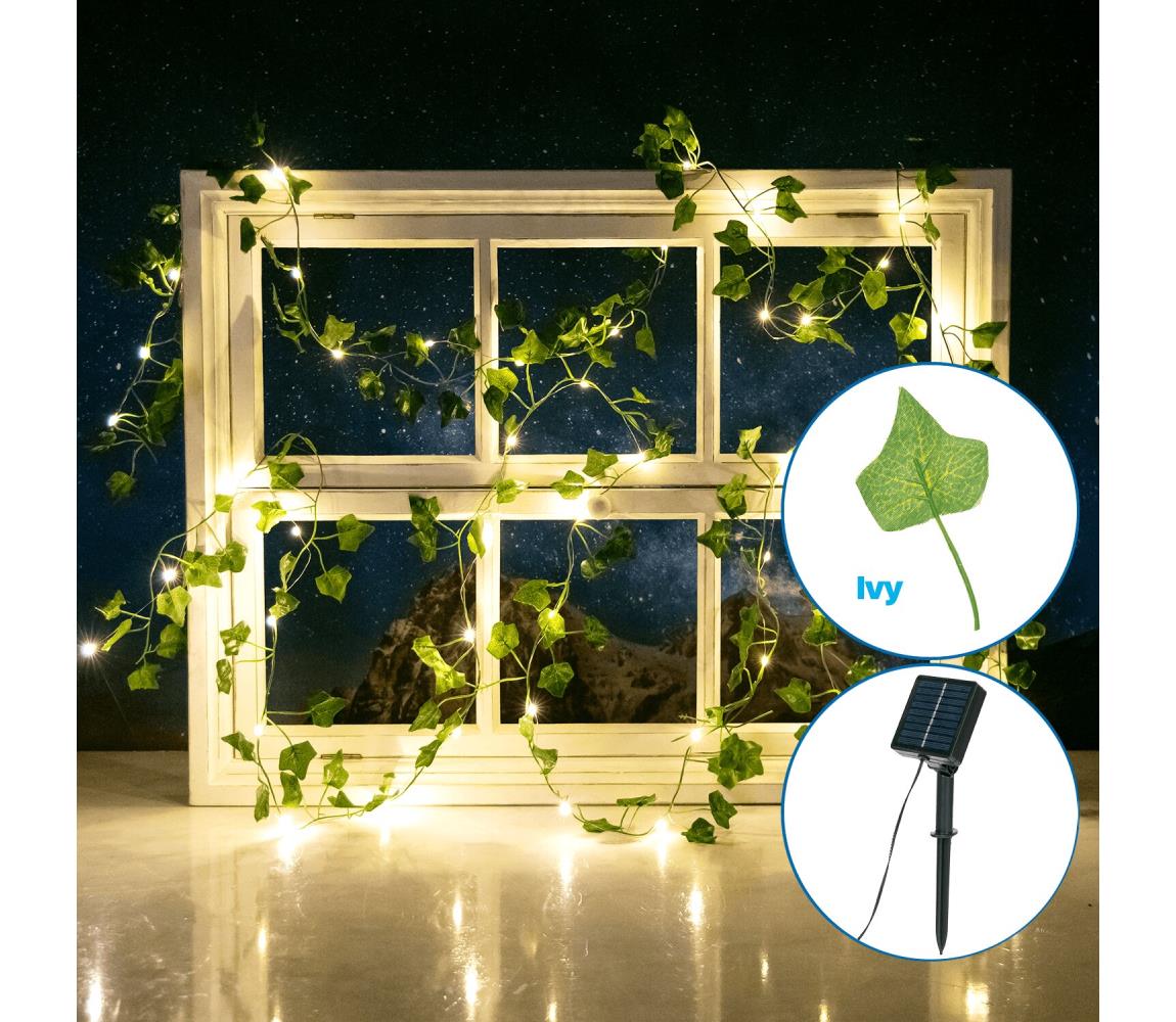 Aigostar - LED Łańcuch solarny 50xLED/7m IP65 ciepła biel