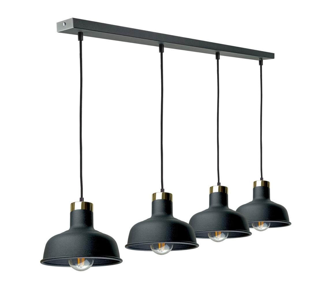 Żyrandol na lince HEBE 4xE27/60W/230V czarny