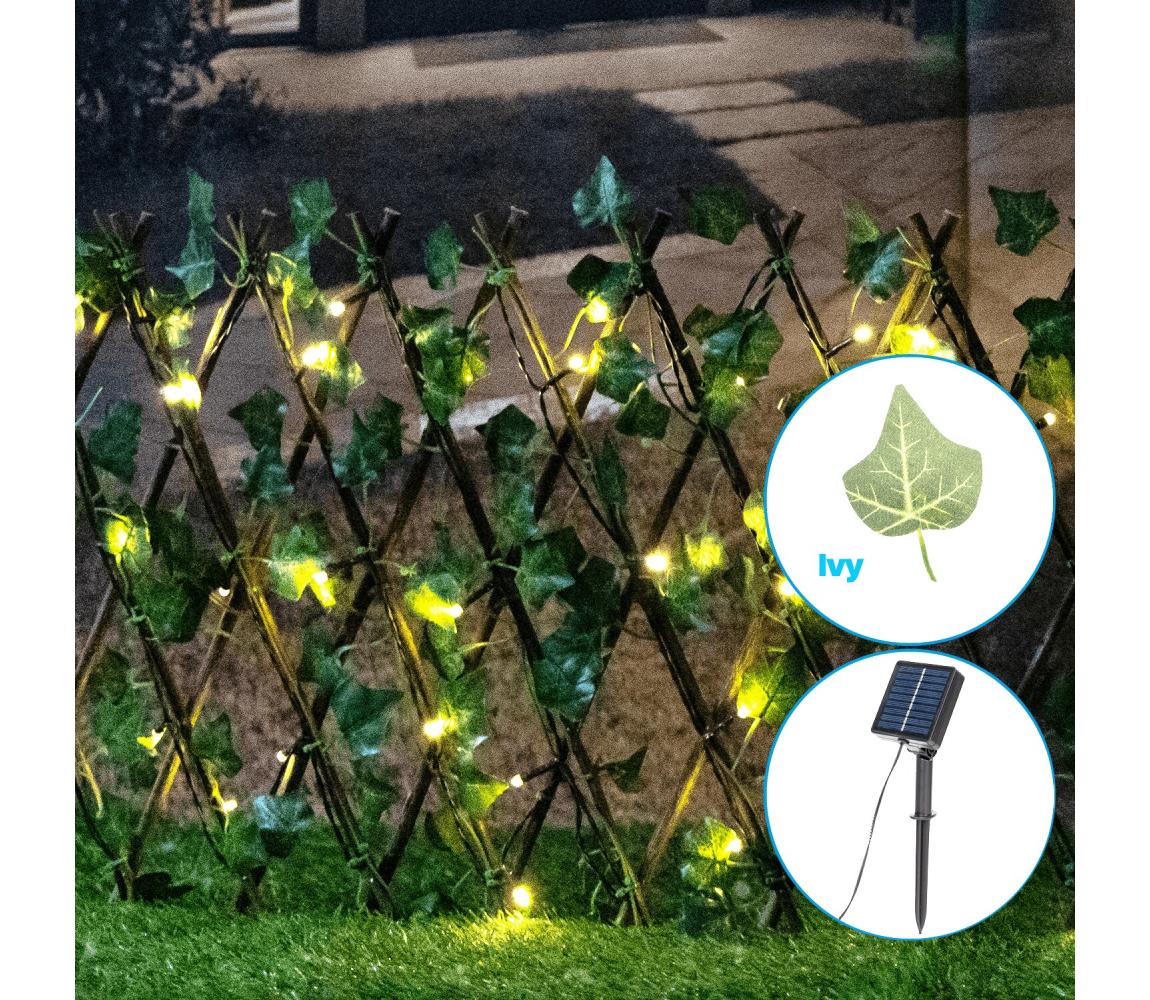 Aigostar - LED Łańcuch solarny 56xLED/2x0,4m IP65 ciepła biel bluszcz
