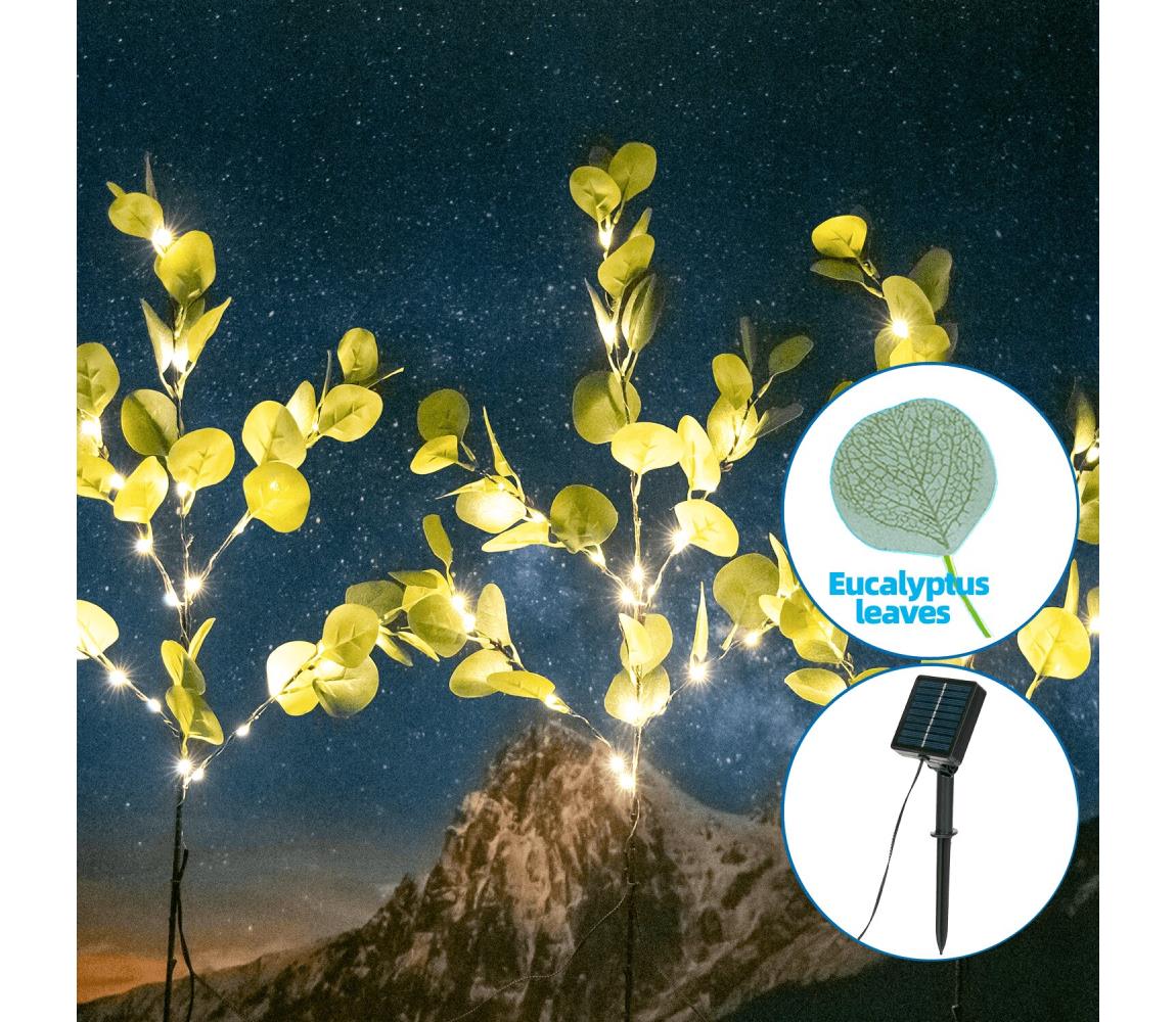 Aigostar - LED Solarna dekoracja 60xLED/3,5m IP65 ciepła biel eukaliptus