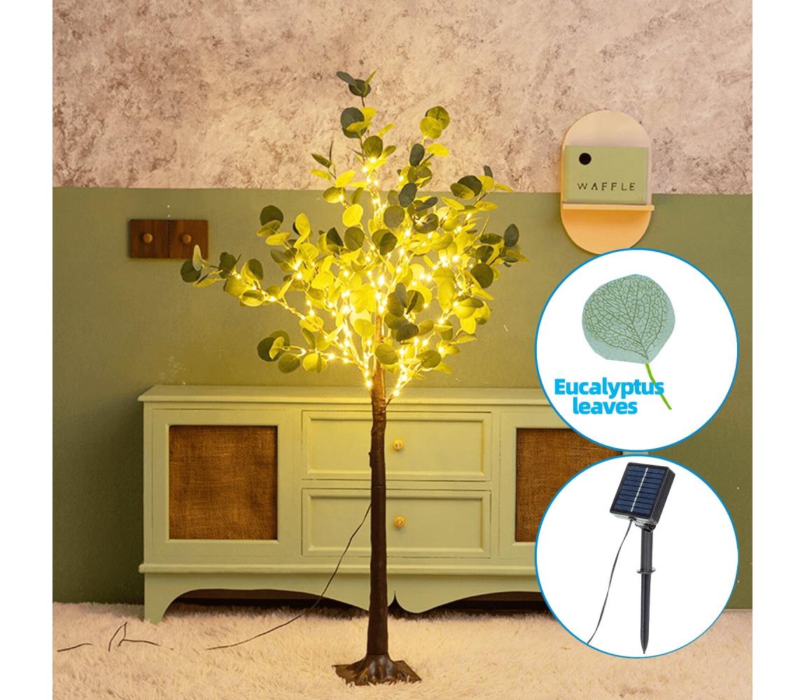 Aigostar - LED Solarna dekoracja 150xLED/3,2m IP65 ciepła biel eukaliptus