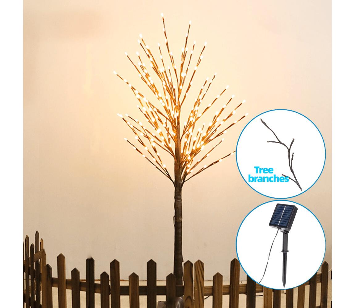 Aigostar - LED Solarna dekoracja 152xLED/3,8m IP65 ciepła biel winorośl