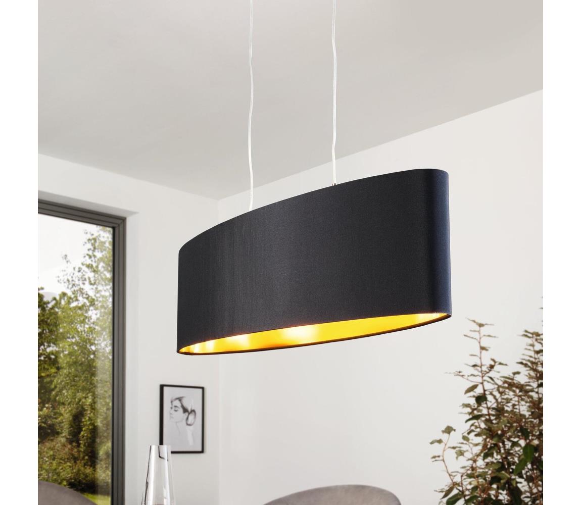 Eglo 55266 - Żyrandol na lince MASERLO 2xE27/60W/230V czarny