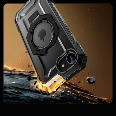 Supcase Etui pancerne UB Grip Mag do MagSafe do iPhone 16e, czarno-przezroczyste