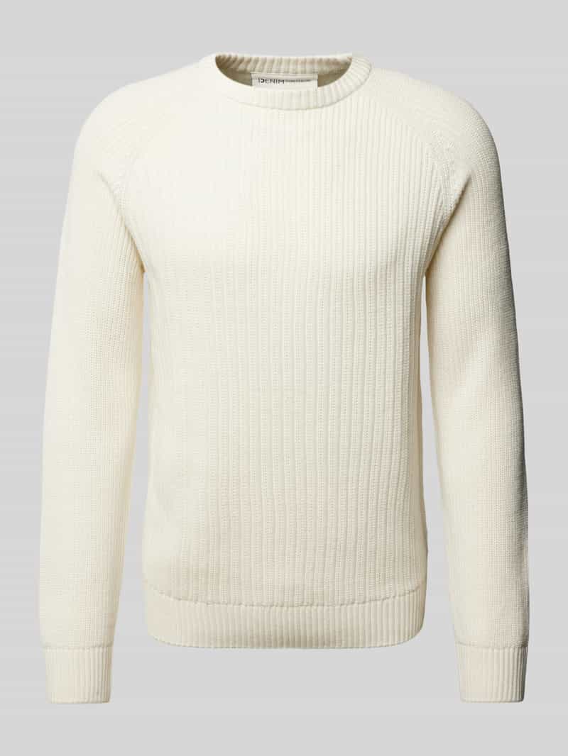Sweter z dzianiny o kroju regular fit z mieszanki bawełny z fakturowanym wzorem