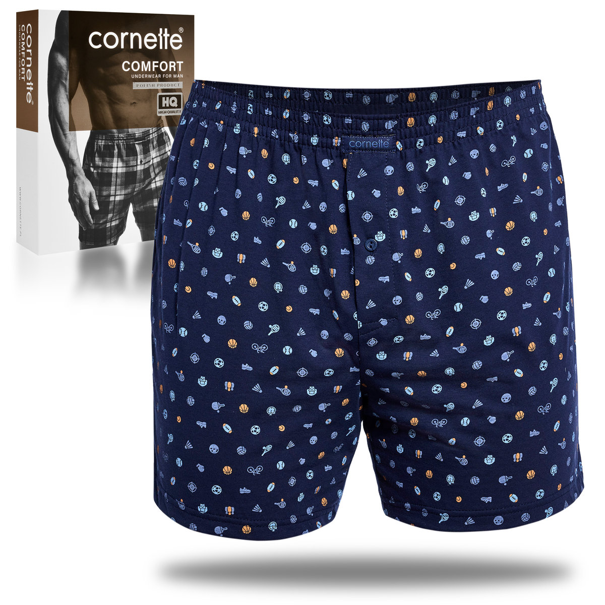 Cornette Bokserki Luźne Męskie COMFORT Bawełniane 002/312 Rozmiar M