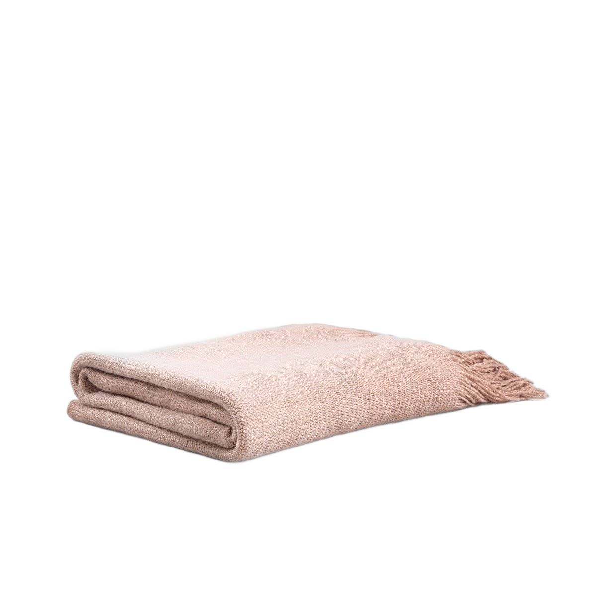 HOMLA Koc FINNS ombre miękki beżowy z frędzlami 130x170 cm