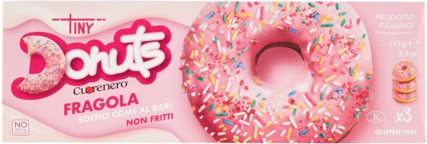 Donutsy truskawkowe bez glutenu Cuore Nero Fragola 111g - Tiny Donuts