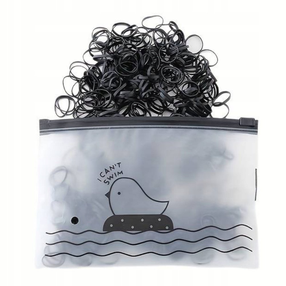 Silikonowe Mini Gumki Elastyczne Do Warkoczyków Czarne Gumeczki 1000 Szt.