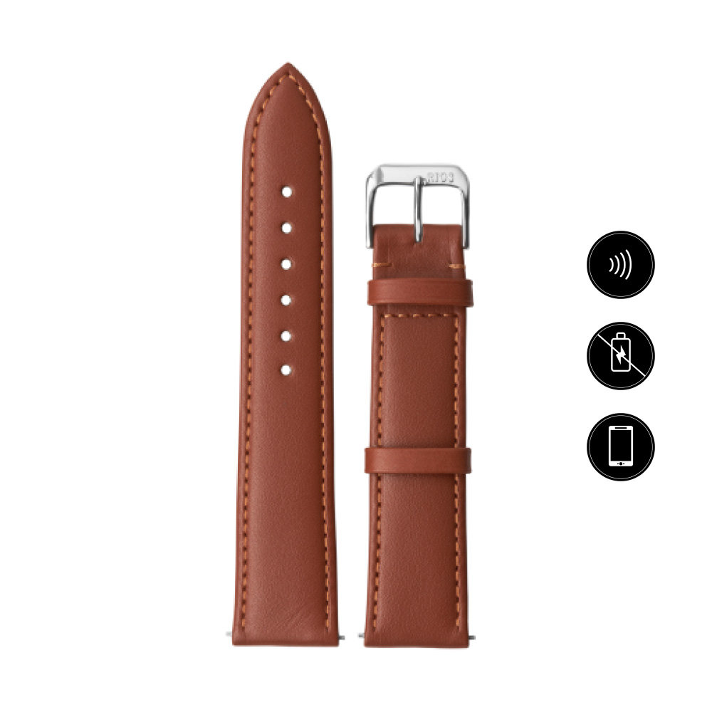 INVIS STRAP TOSCANA COGNAC 20mm – Pasek do zegarka z NFC i płatnościami zbliżeniowymi Naturalna skóra cielęca Certyfikat Mastercard i Visa Ręc..