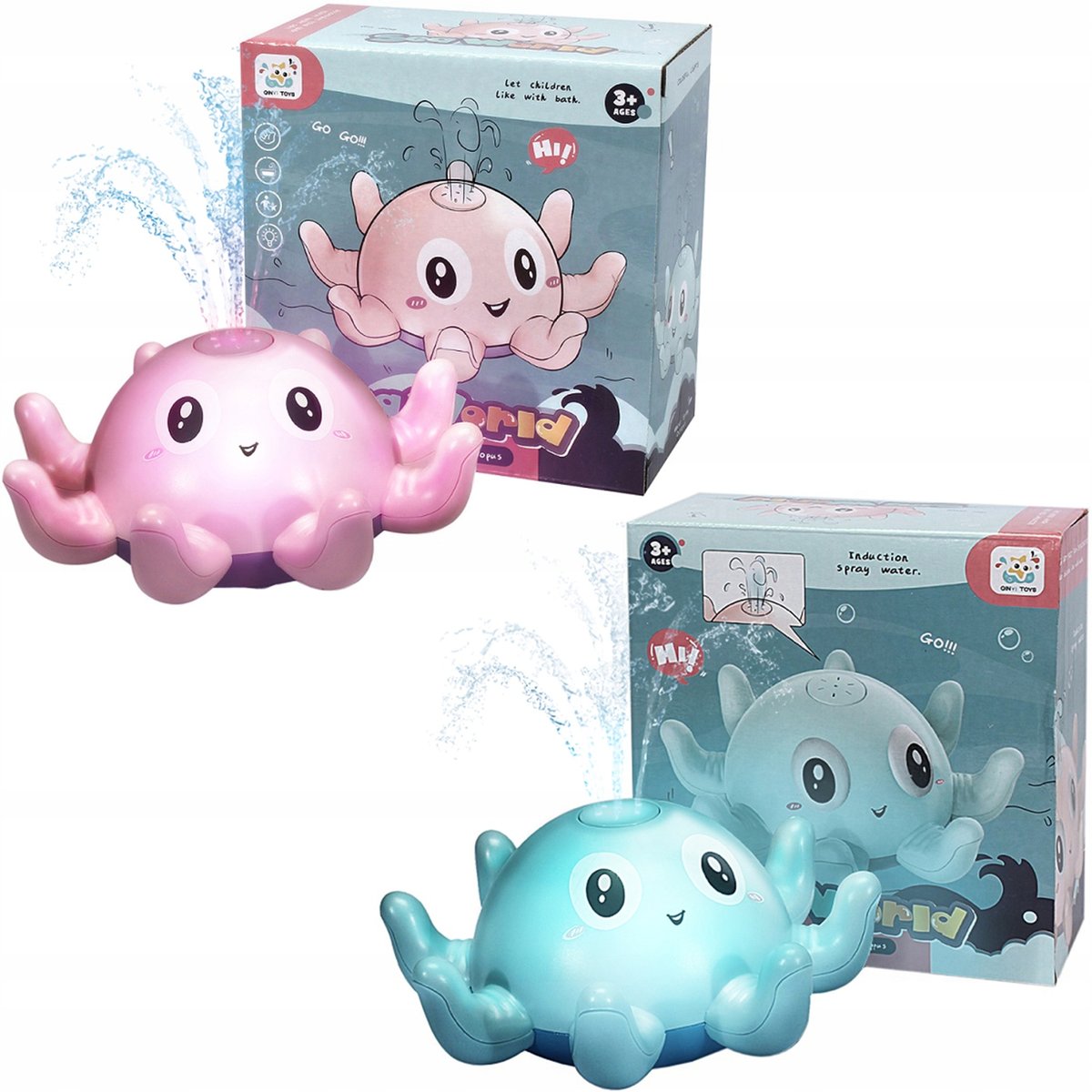 FONTANNA ZABAWKA DO KĄPIELI TRYSKAJĄCA OŚMIORNICA