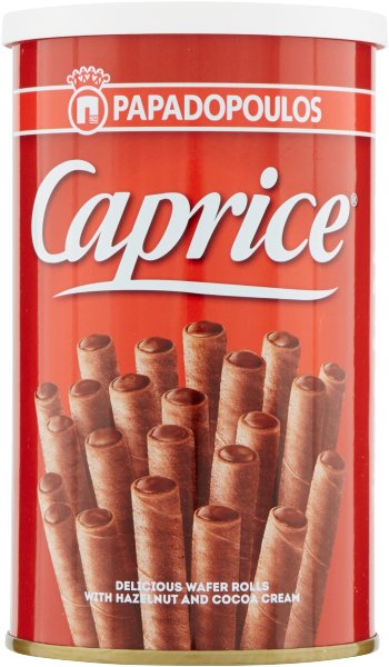 Rurki nadziane kremem Caprice Cioccolato 115g - Papadopoulos
