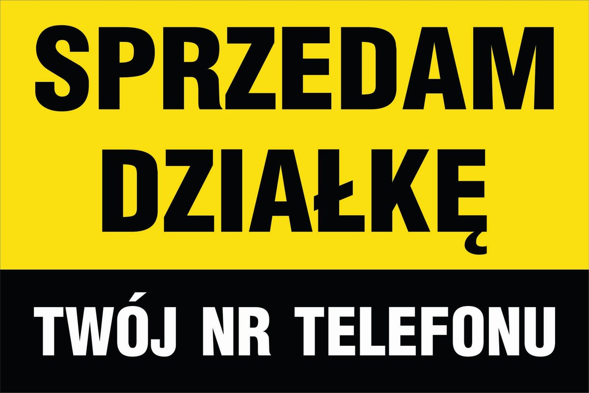 BANER SPRZEDAM DZIAŁKĘ Baner 200x120cm