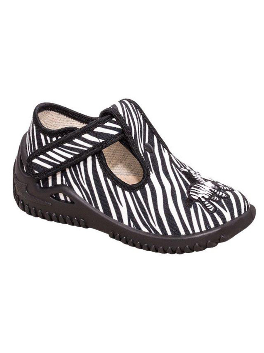 Dziewczęce kapcie na rzep zebra Zetpol