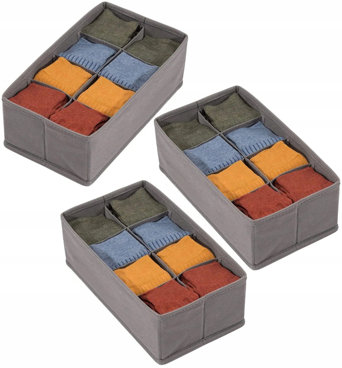 3x Organizer Na Bieliznę Skarpetki 32*16cm Do Szuflady Szafy 2*4 Przegrody