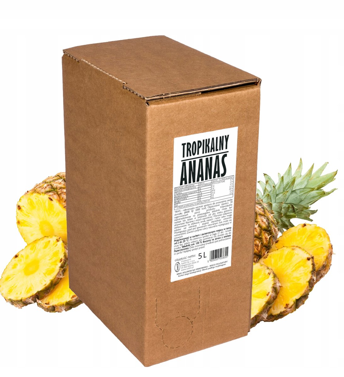 Sok z ananasa 100% 5L tłoczony TROPIKALNY ananas NFC do drinków na lato