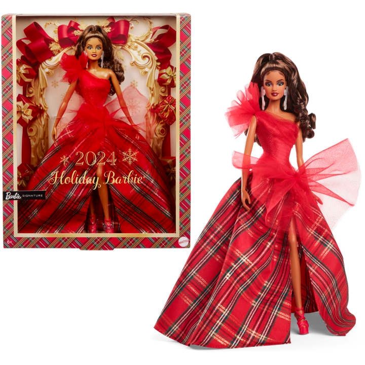 Mattel Lalka kolekcjonerska Barbie Świąteczna lalka brązowe włosy 2024HRM63