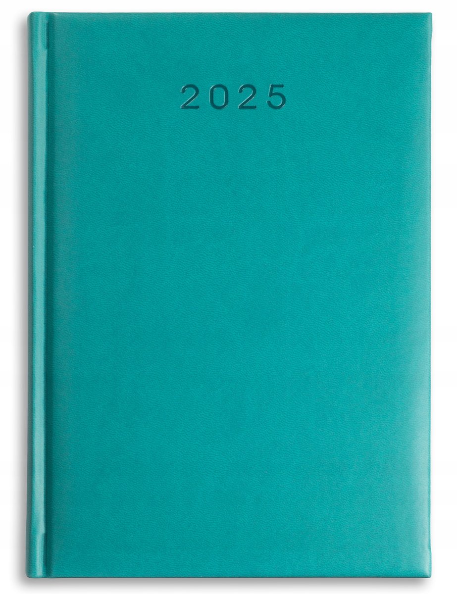 KALENDARZ książkowy A4 terminarz DZIENNY 2025 TURKUSOWY Tury planer duży