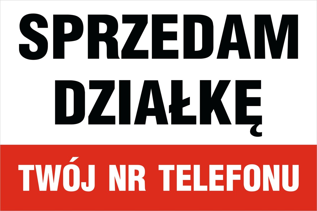 BANER SPRZEDAM DZIAŁKĘ Baner 200x120cm