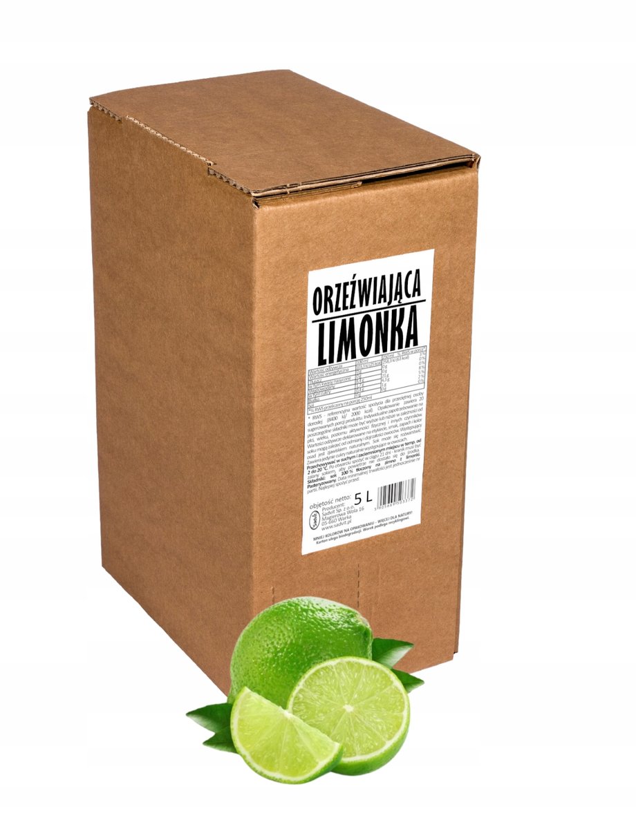 sok z limonki 100% Sadvit 5L ORZEŹWIAJĄCA LIMONKA z limonek limonkowy 100%