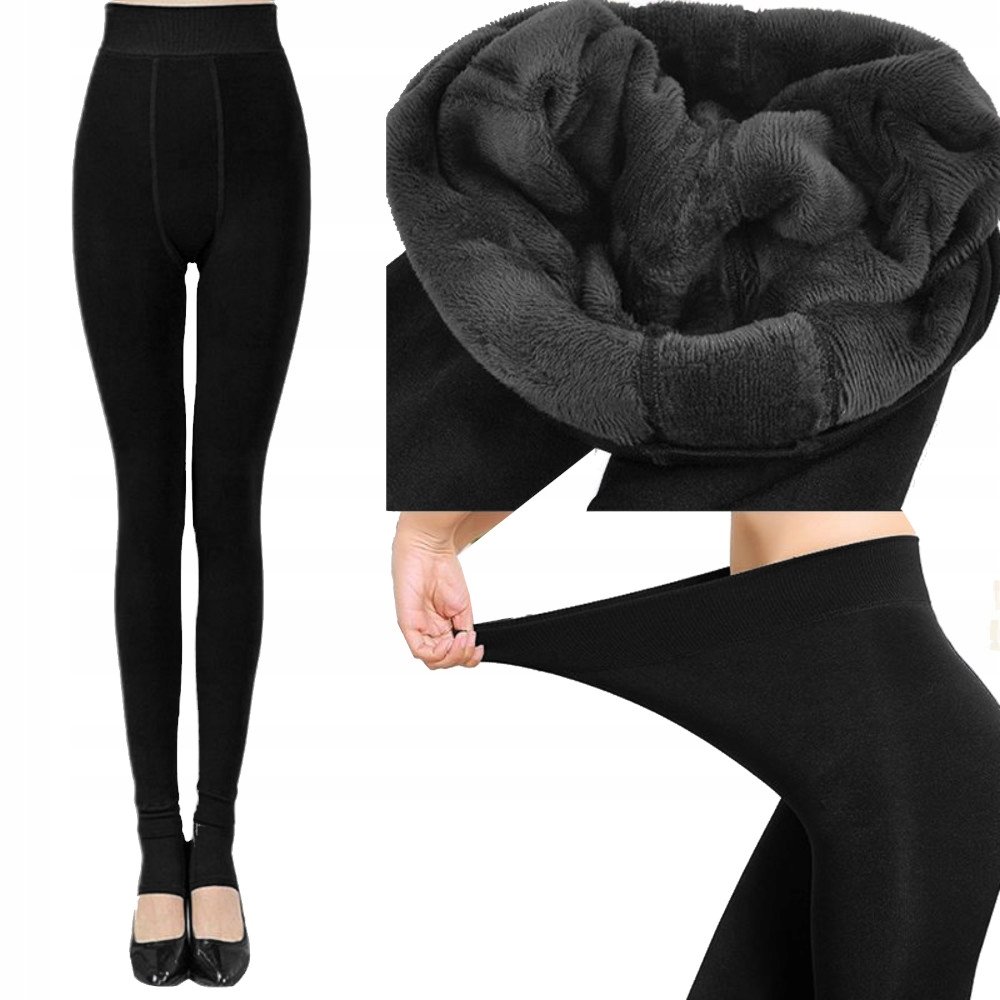 LEGGINSY DAMSKIE OCIEPLANE Z FUTERKIEM GETRY WYSOKI STAN ZIMOWE LEGINSY S/M