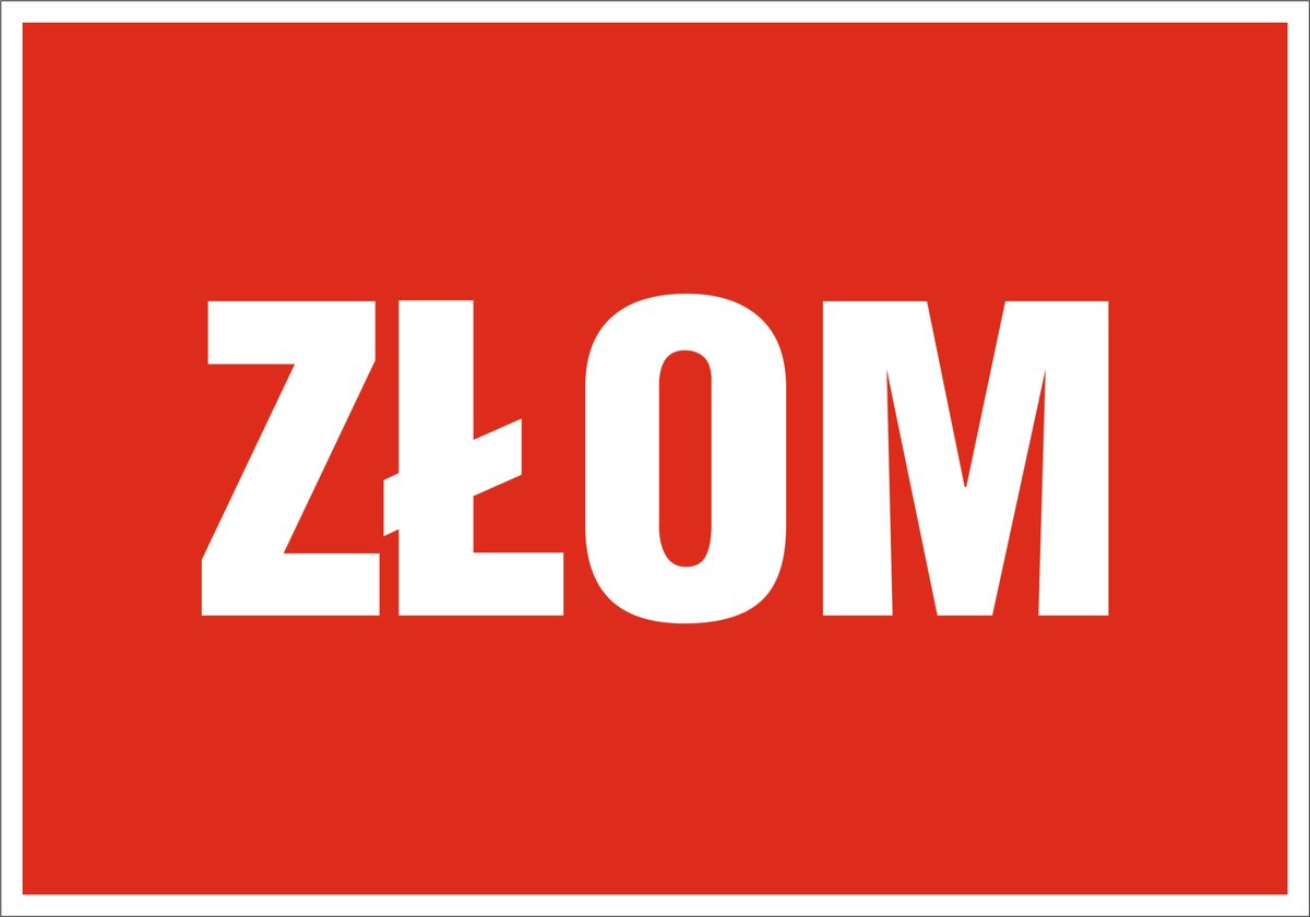 Tabliczka Złom 30x42cm PCV 3mm
