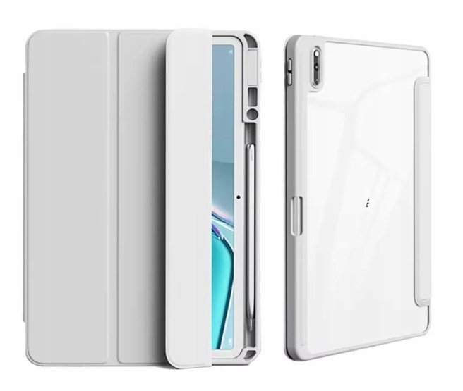 Eleganckie estetyczne etui kolor jasny popielaty do tabletu Huawei MatePad 11.5 S 2024 TGR-W09 z miejscem na rysik w etui