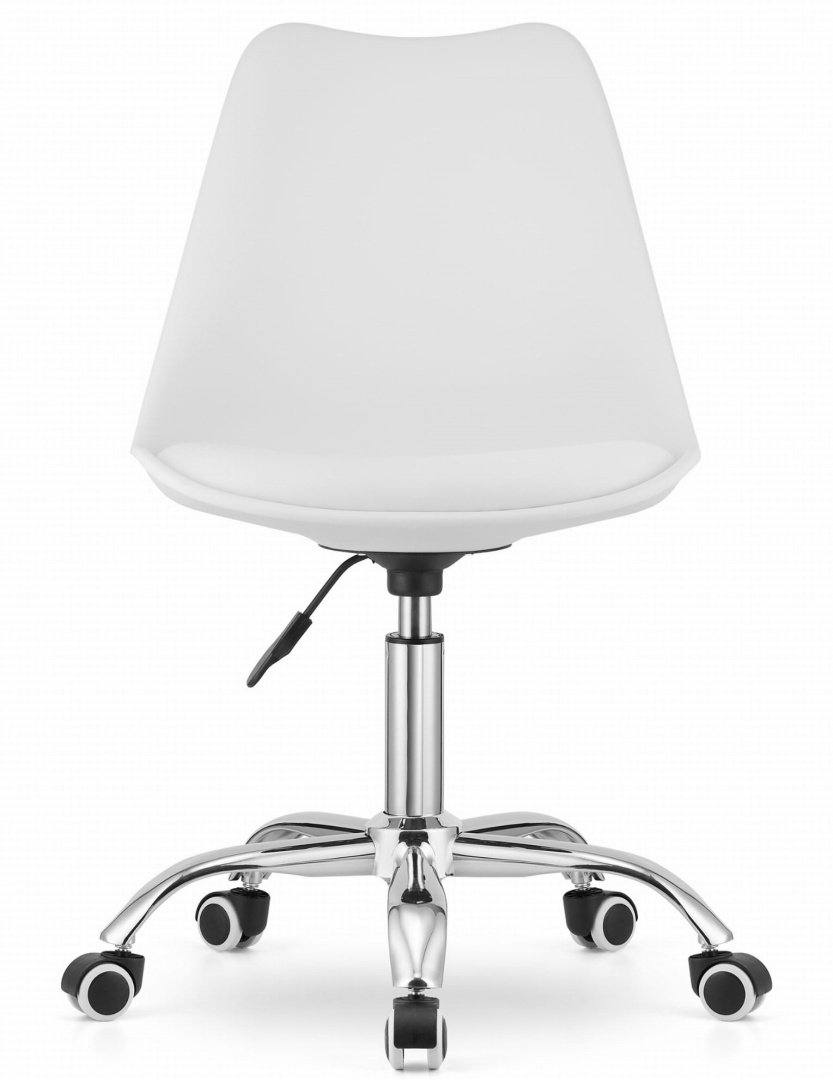Krzesło obrotowe plastikowe poduszka MONZA OFFICE WHITE PU