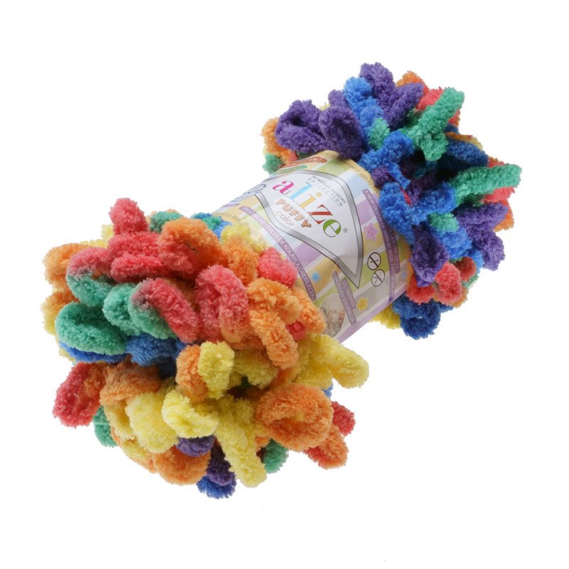 Włóczka na dziecięcy kocyk Alize Puffy Color nr 6511 wielokolorowa 100g 9m