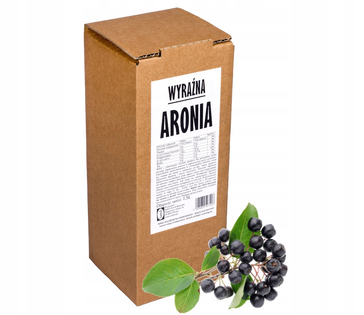 sok aronia 100% aroniowy NFC sok z aronii 1,5L EKO BIO dla babci na zdrowie