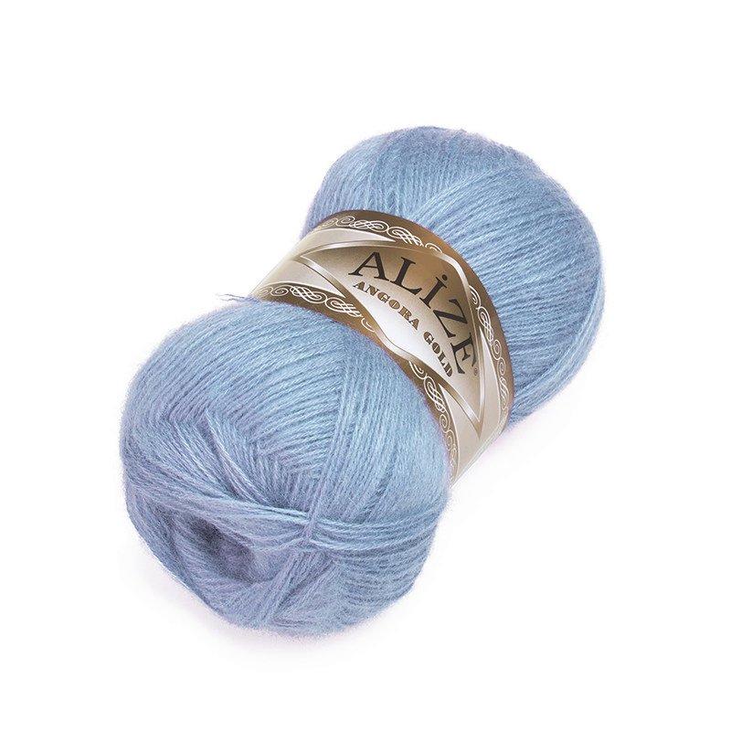 Włóczka na swetry turecka Alize Angora Gold nr 953 błękitny 550m 20% wełna