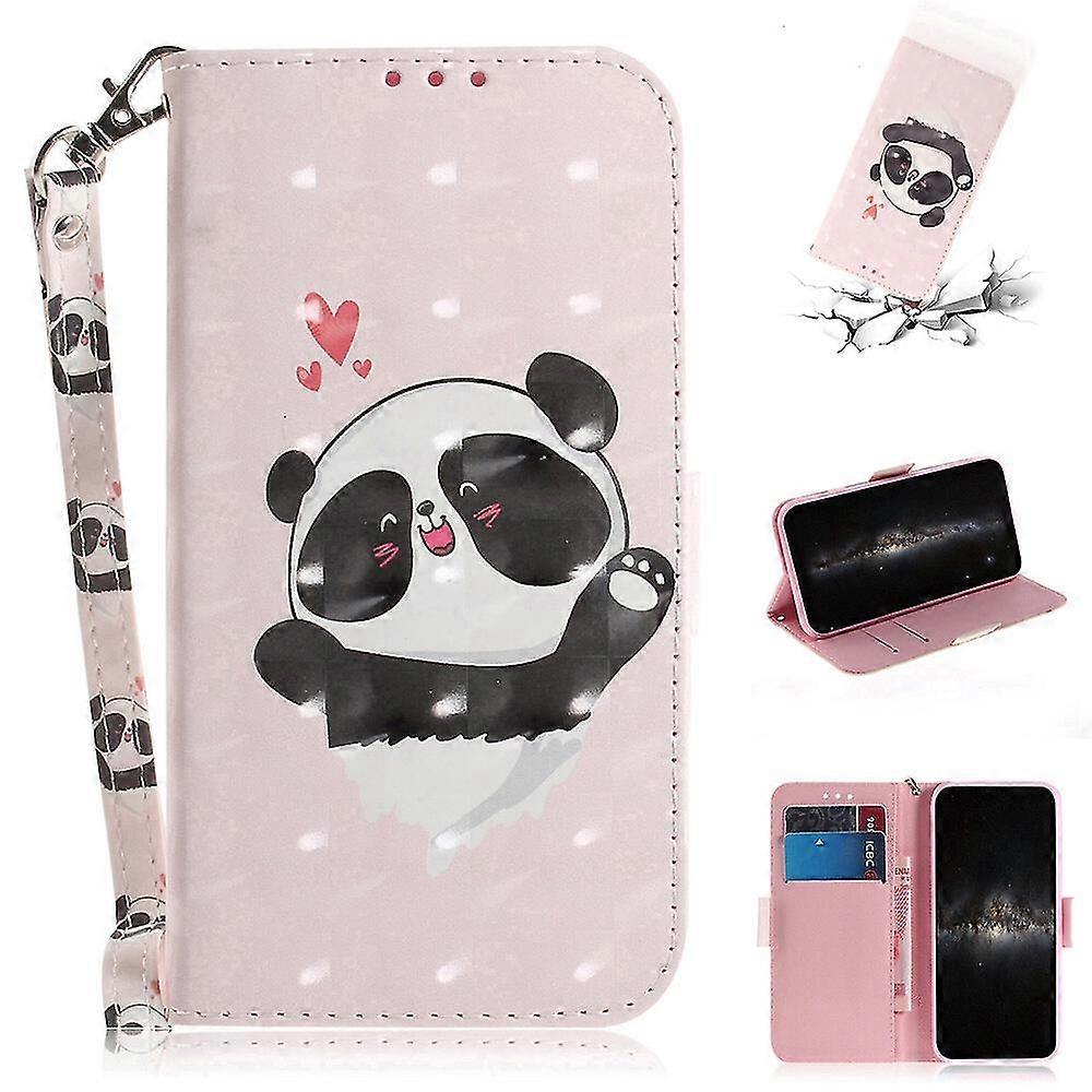 Nowy kompatybilny z Motorola Edge 30 Neo Case, różowy wzór Panda Pu skórzany pokrowiec z paskiem Portfel magnetyczny Bookstyle Case kompatybilny z ...