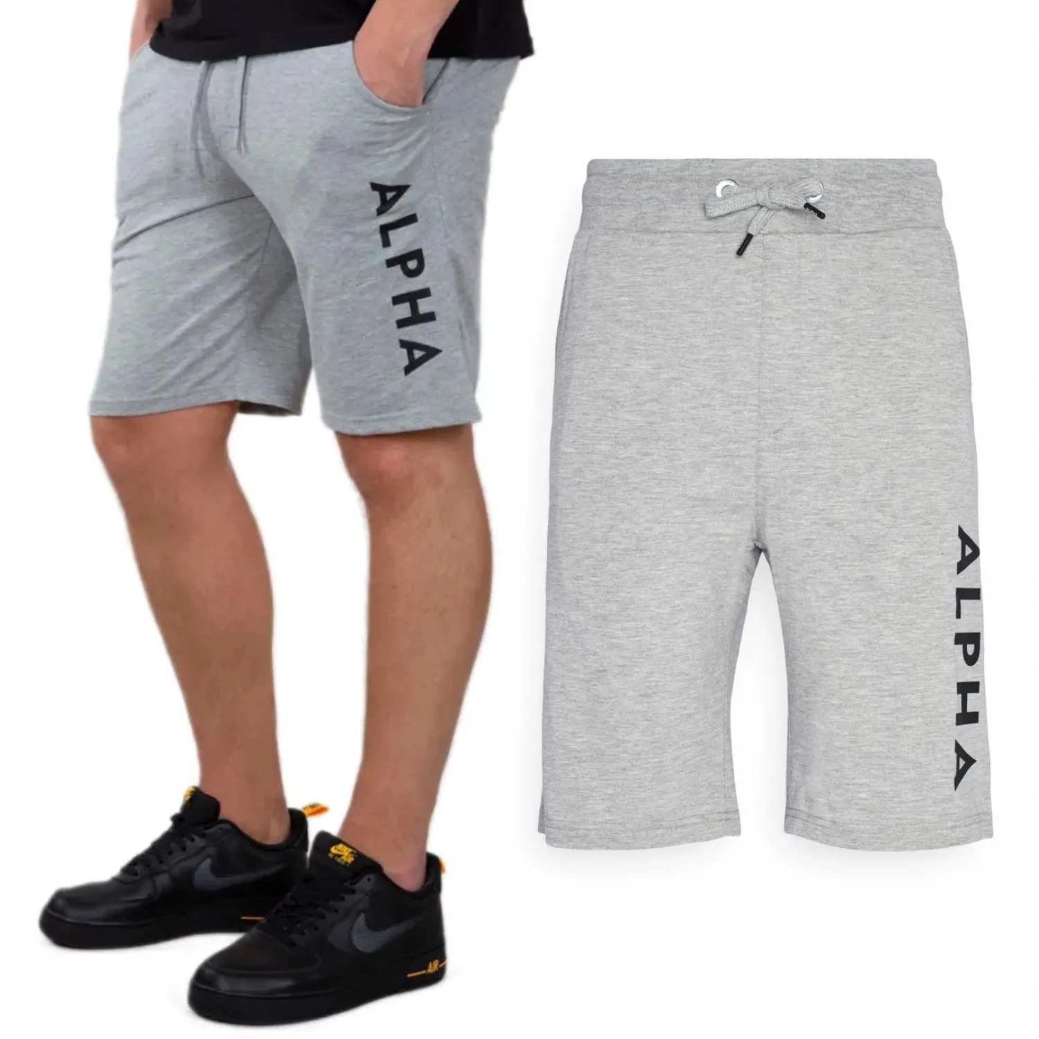 Spodenki Alpha Industries Jersey 116366 17 - Szary Melanż  S