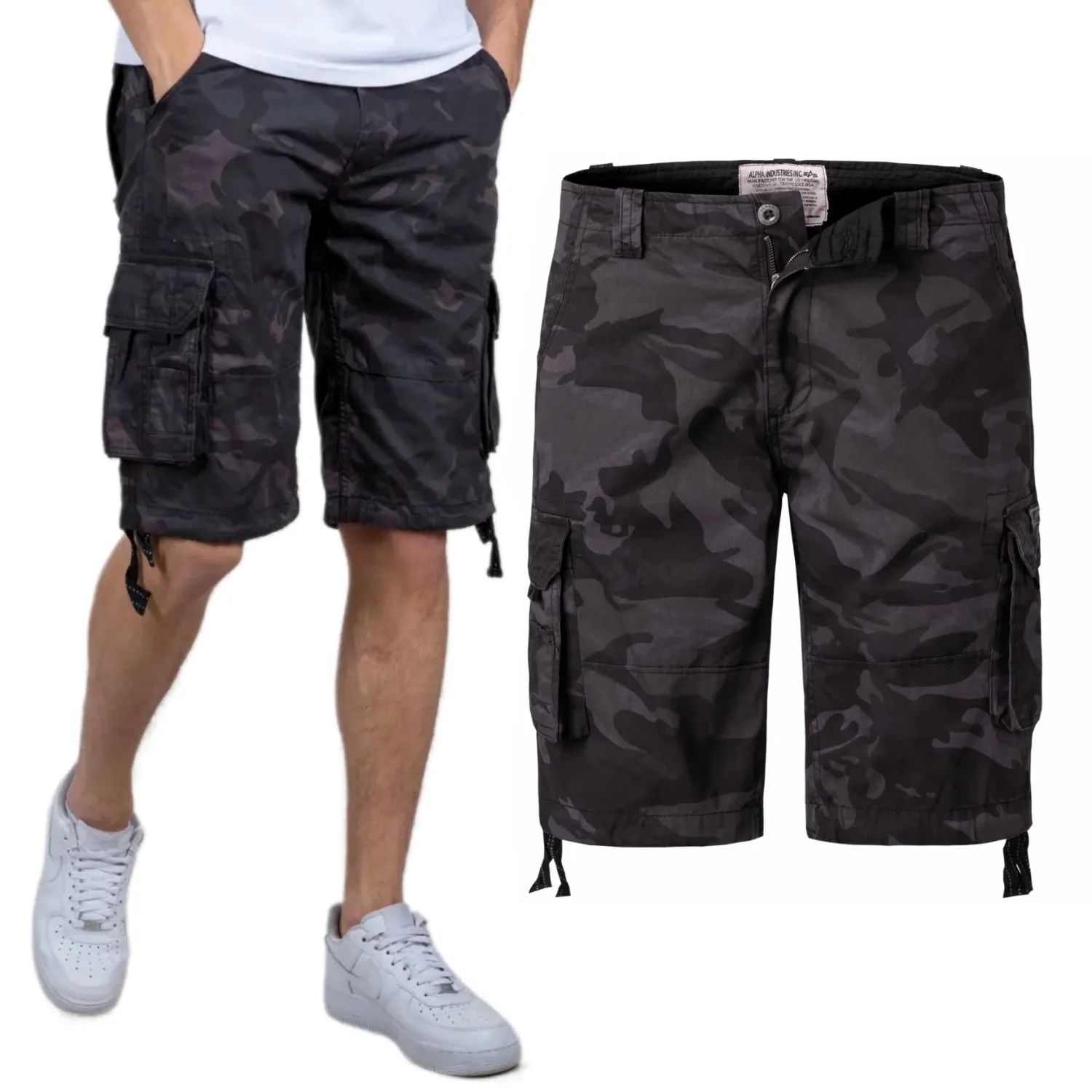 Spodenki Alpha Industries Jet Short Camo 191200C 125 - Black Camo  32