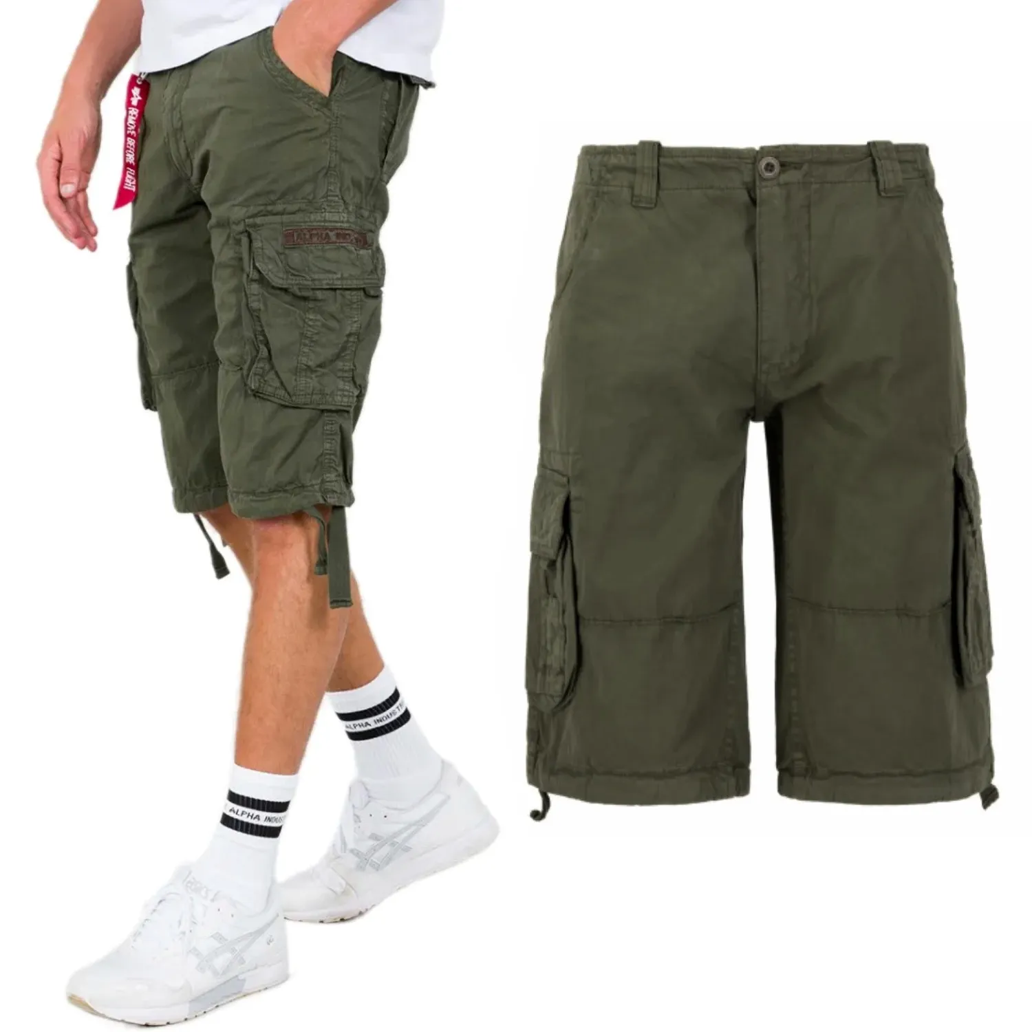 Spodenki Alpha Industries Jet Short 191200 142 - Ciemnooliwkowe  30