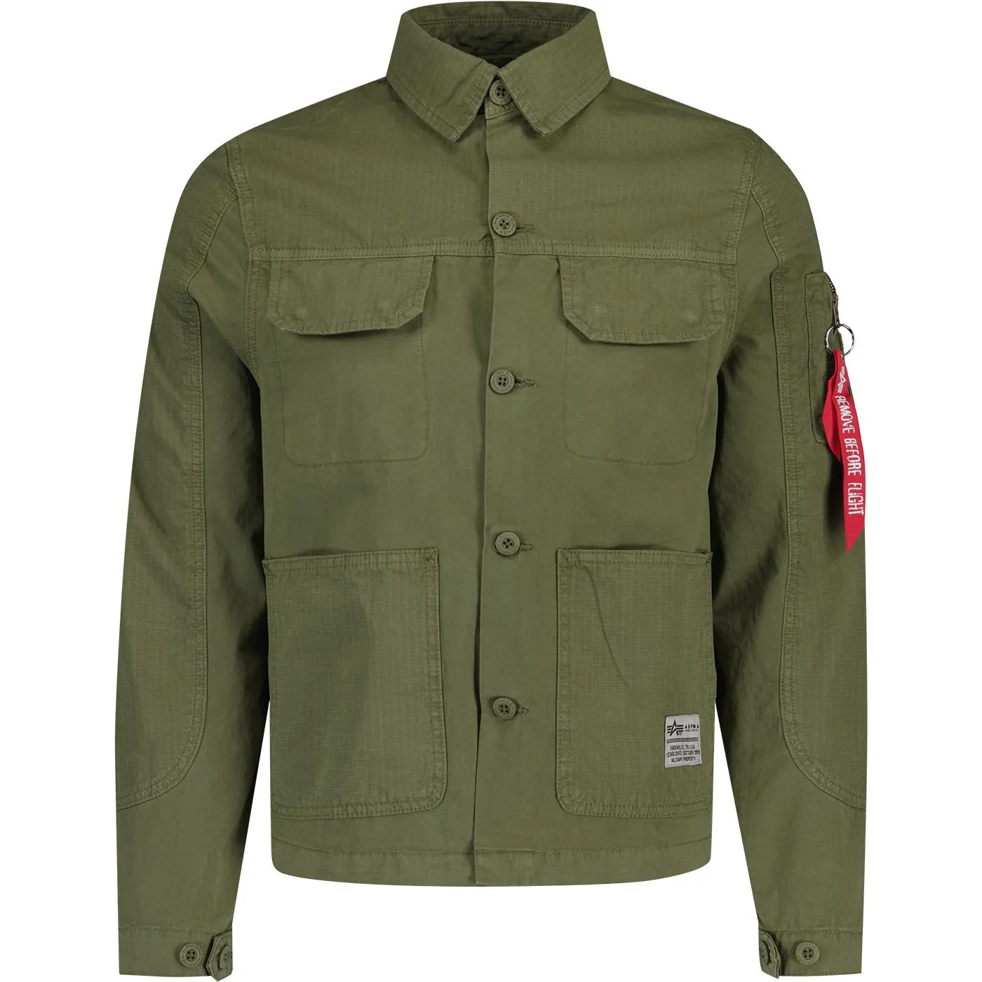 Koszula wierzchnia Alpha Industries Color Block Overshirt 146110 142 - Ciemnooliwkowa  L