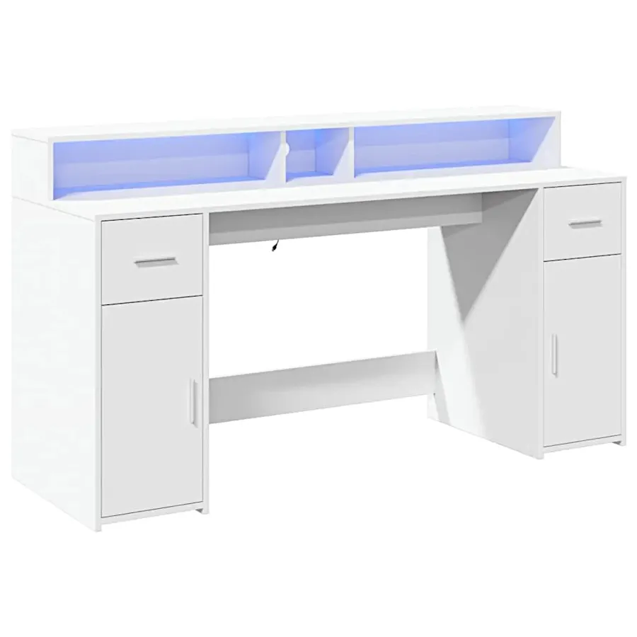 Białe biurko podświetlane 160 cm N1-C06