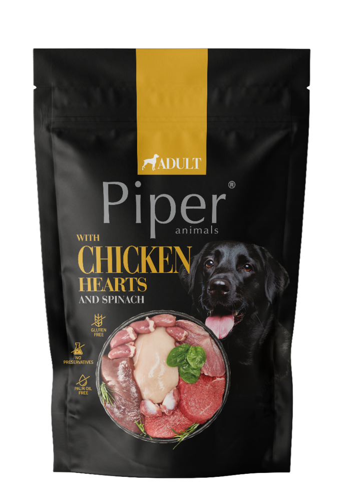 DOLINA NOTECI Piper dla psa z sercami kurczaka i szpinakiem 500g