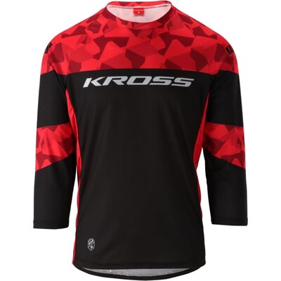 Koszulka rowerowa KROSS Hyde KRT Replica ( L) Czerwono-czarny