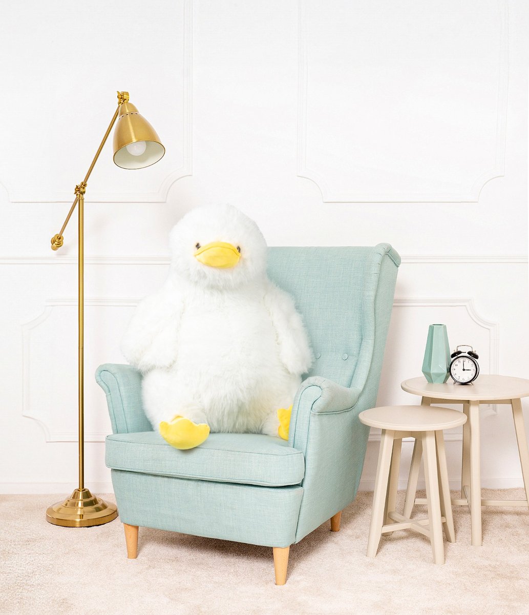 DUŻY MIŚ PLUSZOWY KURCZAK GRAND BIAŁY MASKOTKA PRZYTULANKA - 75cm