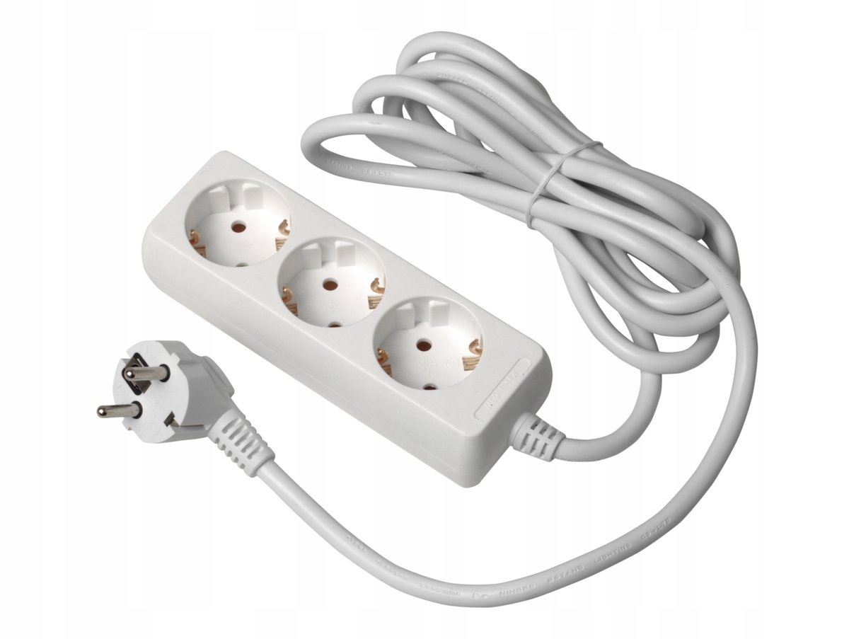 Przedłużacz 3x gniazdo schuko, 3m, GTV