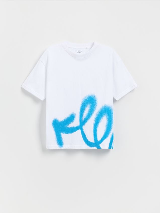 Reserved - T-shirt z nadrukiem - biały