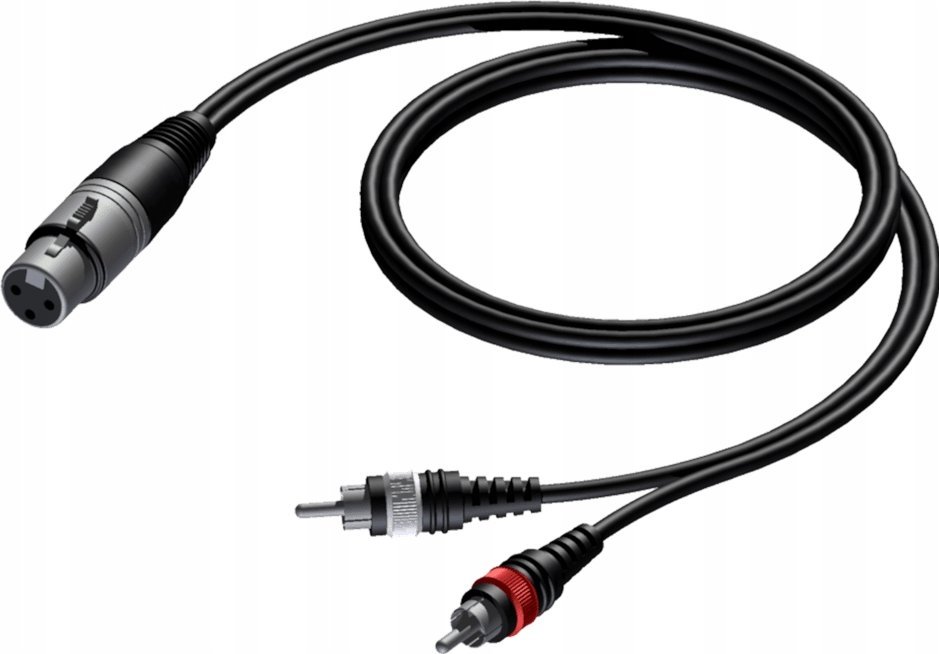 Kabel Procab PROCAB CAB704/3 XLR żeński do 2 x RCA/Cinch męski 3 m