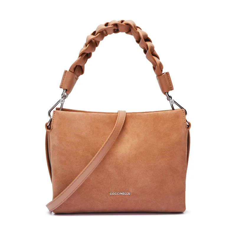 Coccinelle Skórzana torebka na ramię boheme suede bimaterial